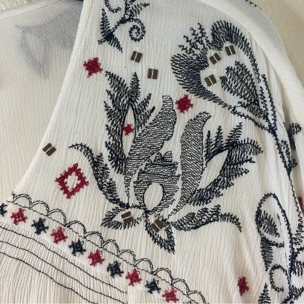 Free People Embroidered Boho Blouse - Picture 4 of 11